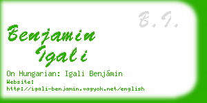 benjamin igali business card