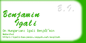 benjamin igali business card